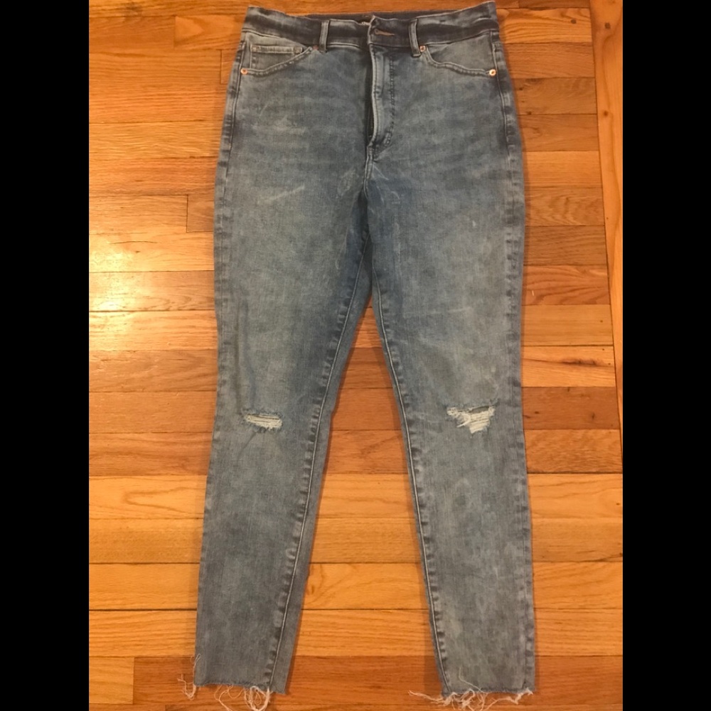 Express Acid Wash Super High Rise Skinny Jeans